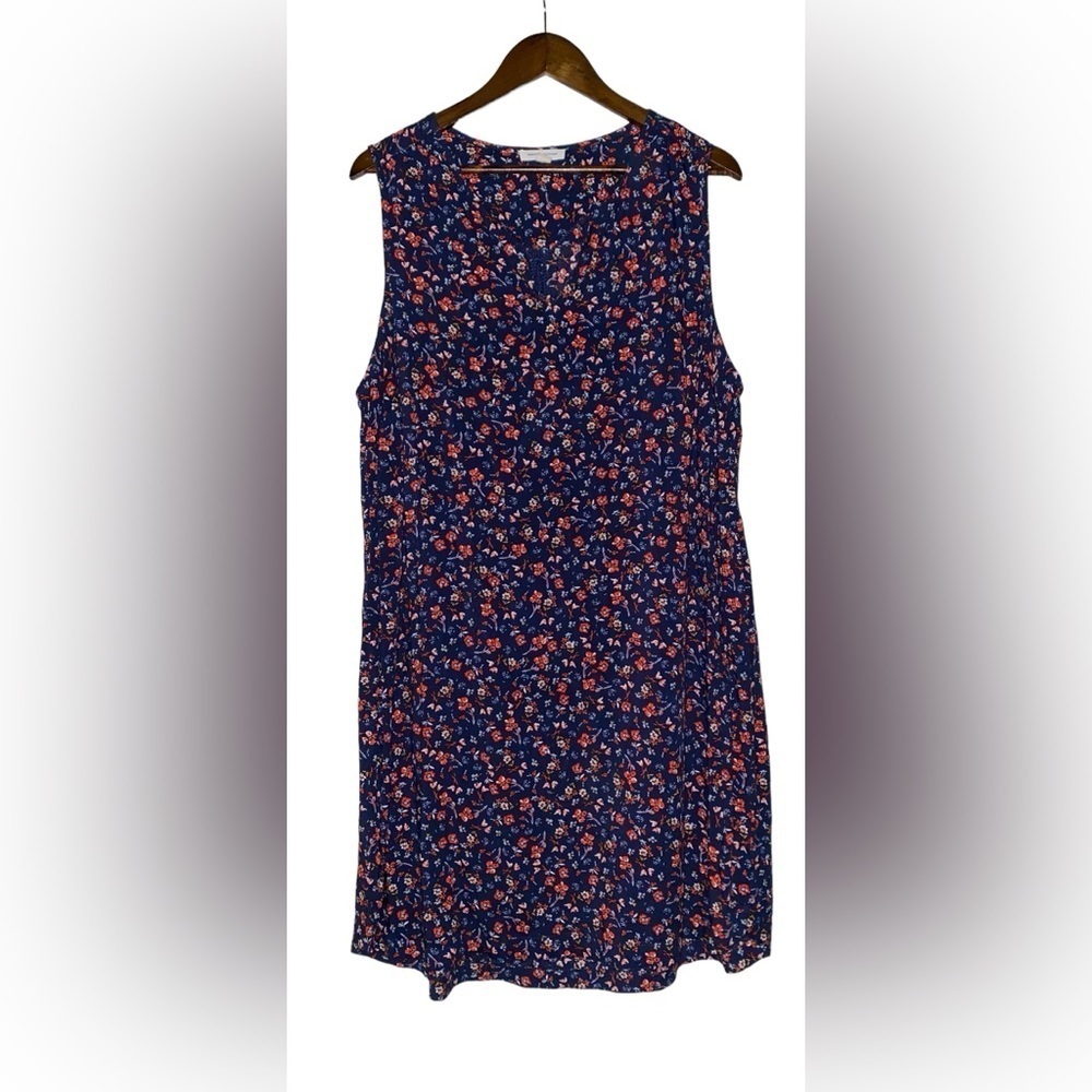Beachlunchlounge Women Midi Dress Floral 1X Beachy Cottage Prairie Fit‎ & Flare